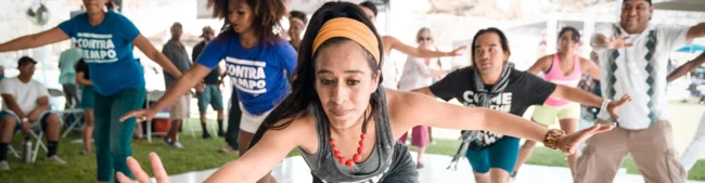 A group of people working out
